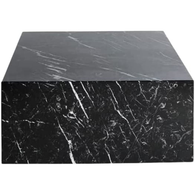 BETACH Genuine Marble Block Coffee Table Black Marble Wayfair